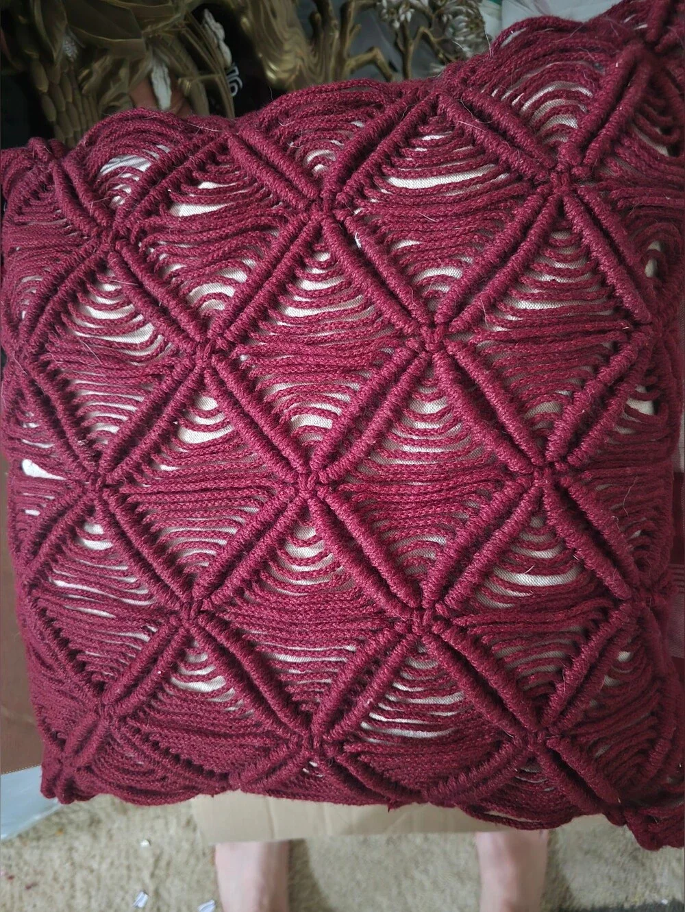 Burgandy And Beige Decorative Pillows
